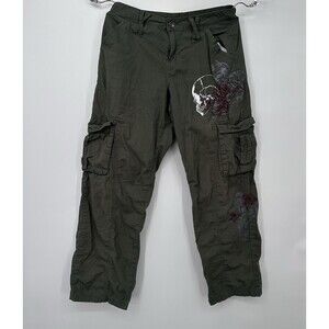 Hot Topic Cargo Carpenter Grunge‎ Punk Retro pants Size 3  Olive Green Pockets